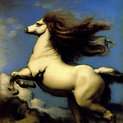 Image similar to pegasus painting by gustave courbet