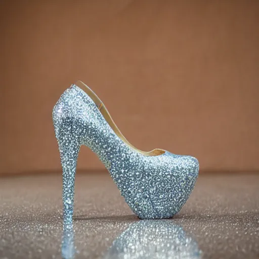 Prompt: a cyport cinderella with her crystal high heel - h 4 2 0