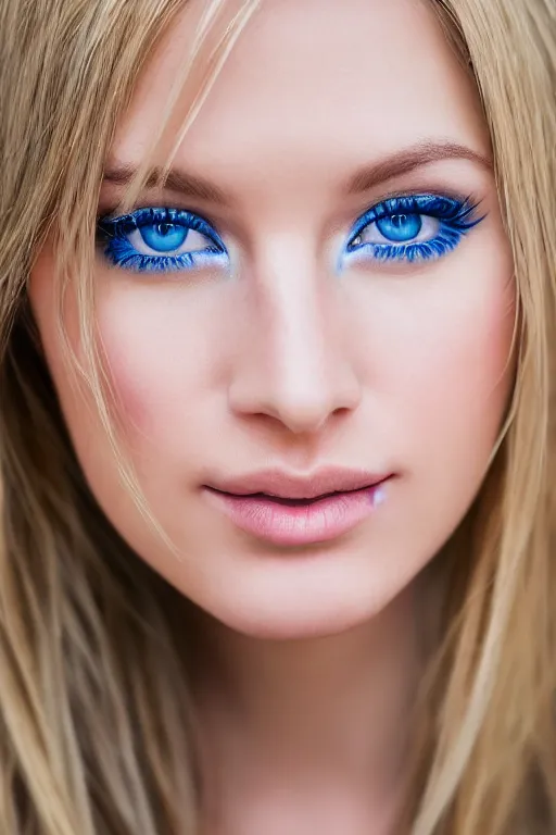Image similar to a portrait of a blonde wonderful young woman, blue eyes, highly detailed, fujifilm 5 6 mm f 1. 2