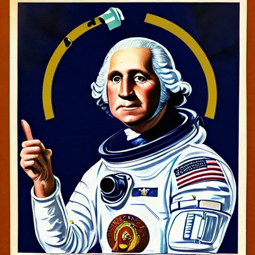 Prompt: 1970s scifi portrait of george washington as an astronaut