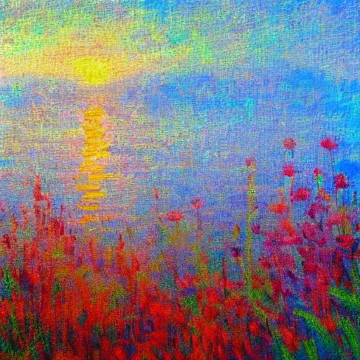 Image similar to impressionist painting on the theme of serenity