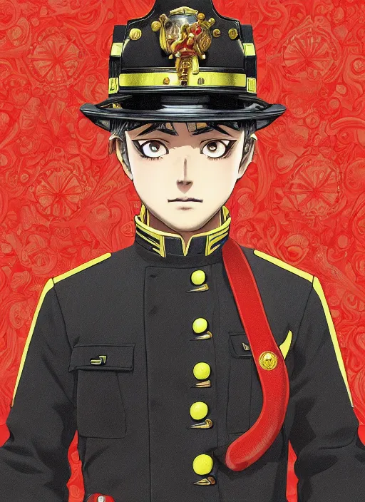 Prompt: a portrait of a fireman, digital painting by ilya kuvshinov, wearing an ornate uniform and hat, by reiq, by takeshi obata, hiromu arakawa, masashi kishimoto, tite kubo, yusuke murata, masashi ando, 4 k wallpaper, masterpiece, gorgeous, stunning