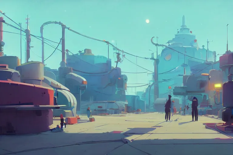 Image similar to space shipyard, cory loftis, james gilleard, atey ghailan, makoto shinkai, goro fujita, studio ghibli, rim light, exquisite lighting, clear focus, very coherent, plain background, soft painting