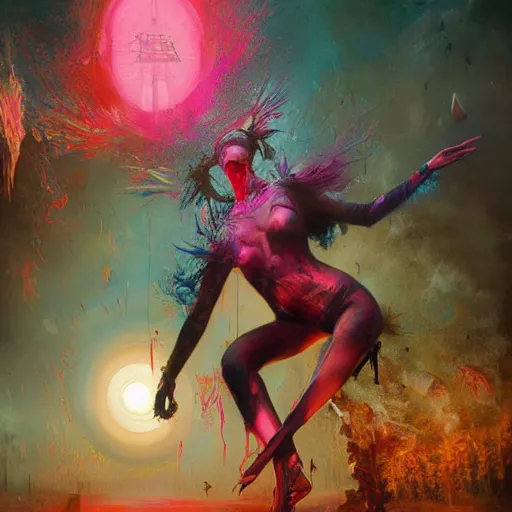 Prompt: rave girl dancing art by wagner kuroiwa tristan eaton, stanley artgermm, tom bagshaw, greg rutkowski, carne griffiths, ayami kojima, beksinski, giger, trending on deviantart, photorealistic, vray, hdr, hyper detailed, dramatic lighting, octane render, weta digital, 3 d sculpture