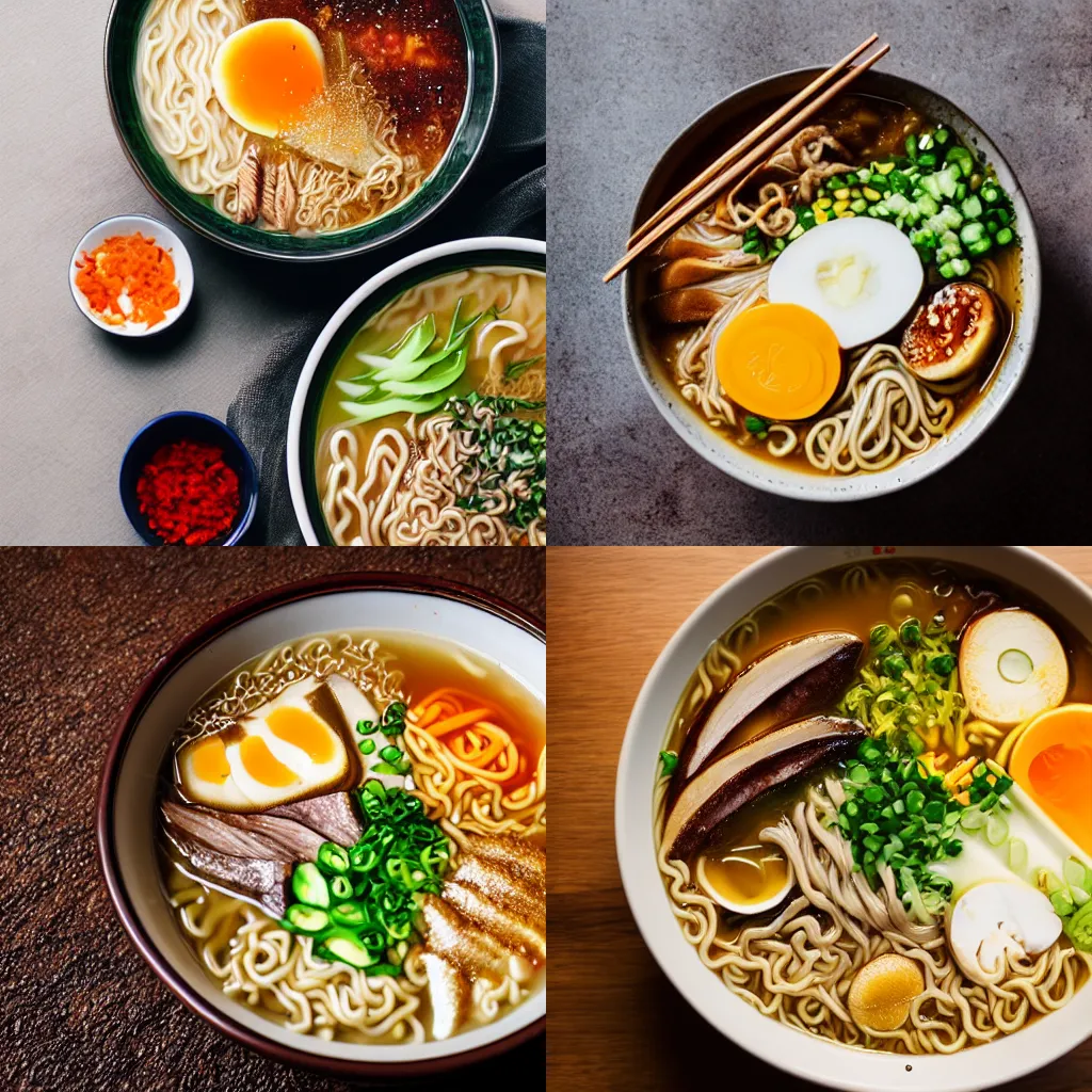 Prompt: The tastiest bowl of ramen ever created, a cornucopia of flavors, Sigma 105mm F2.8