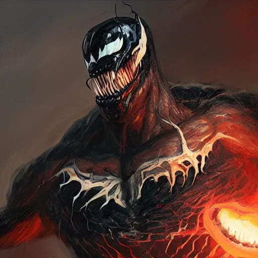 Concept art of Trump as Venom and shoots black web | Stable Diffusion ...