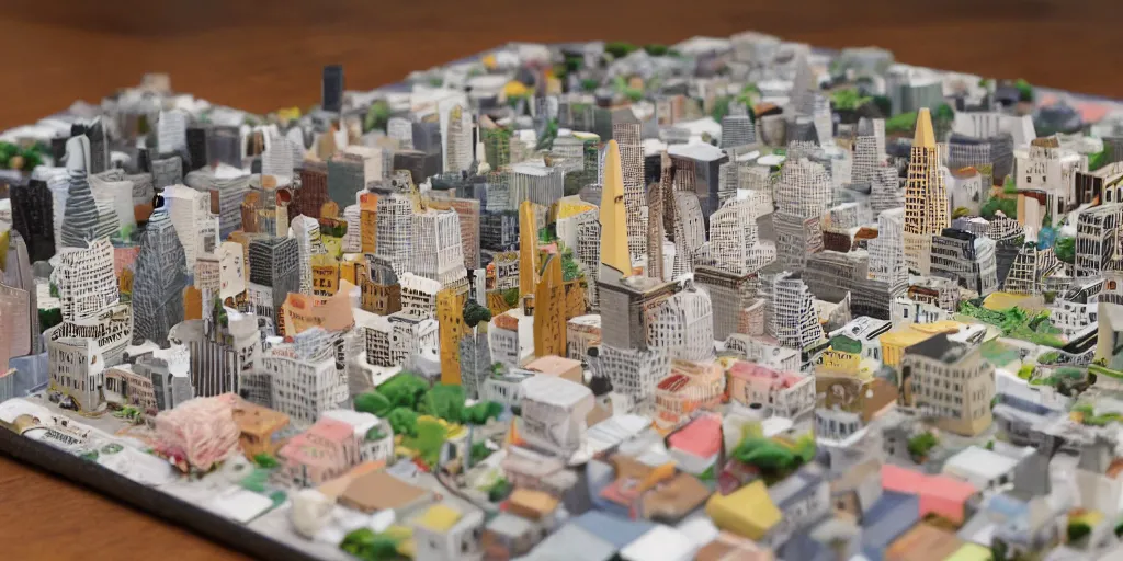 Image similar to paper craft diorama of the city of San Francisco origami