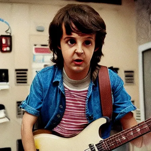 Prompt: Paul McCartney as Dustin in Stranger Things