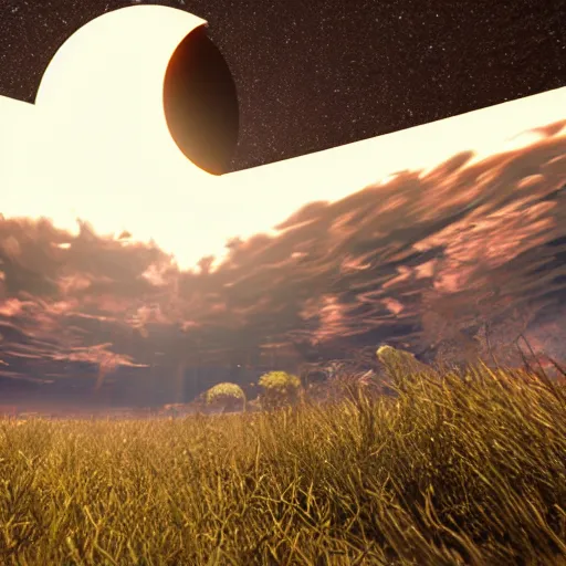 Image similar to black hole sun, unreal engine