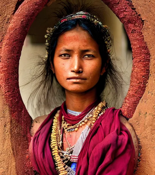 Image similar to portrait_photo_of_a_stunningly beautiful_nepalese_maiden, 19th century, hyper detailed by Annie Leibovitz, Steve McCurry, David Lazar, Jimmy Nelsson, professional photography