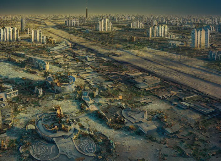 Prompt: ashgabat in ruins, highly detailed, 4 k, hdr, award - winning, octane render, artstation