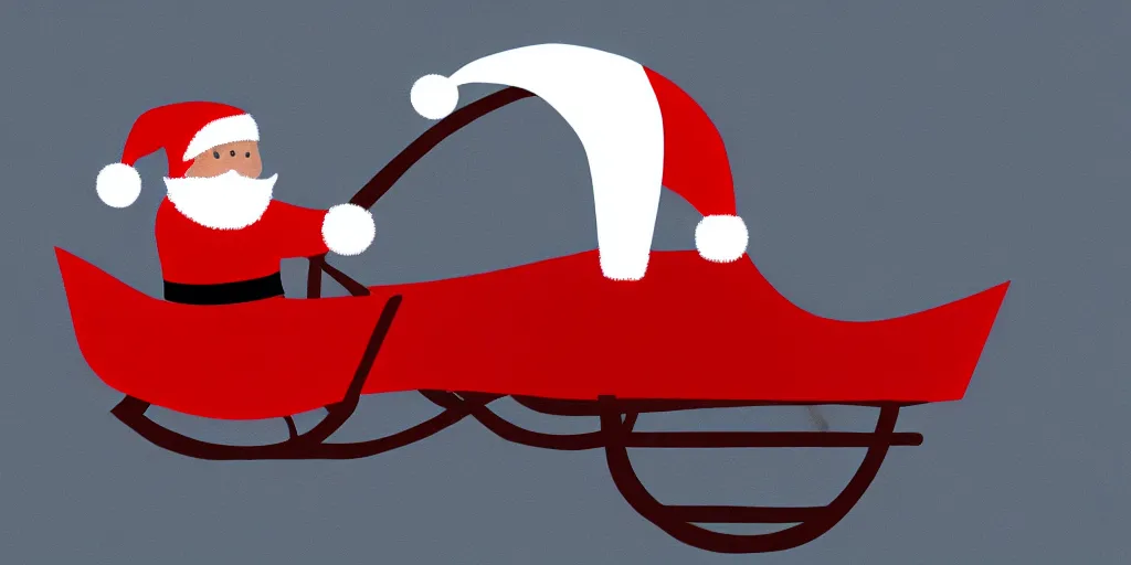 Image similar to concept art of a minimalistic santa sleigh, digital painting, trending on artstation, sharp focus, 4 k