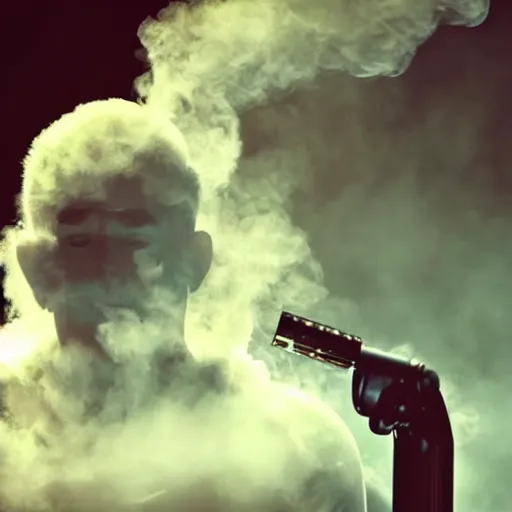 Prompt: we get it you vape, cloud vaping, chappie the robot