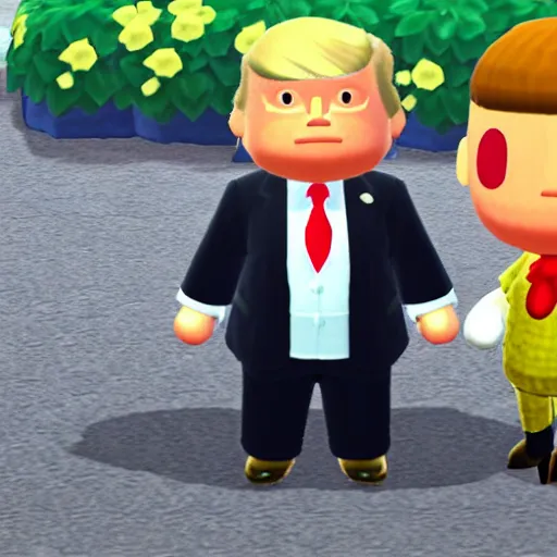 Image similar to Donald Trump in Animal Crossing