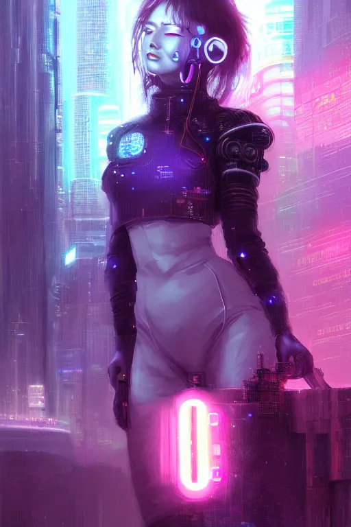 Prompt: portrait futuristic superb cyberpunk young female Summoner, in futuristic stormy heavy snowy thunder flashing tokyo rooftop cyberpunk night, ssci-fi, fantasy, intricate, very very beautiful, elegant, neon light, highly detailed, digital painting, artstation, concept art, soft light, hdri, smooth, sharp focus, illustration, art by tian zi and craig mullins and WLOP and alphonse mucha