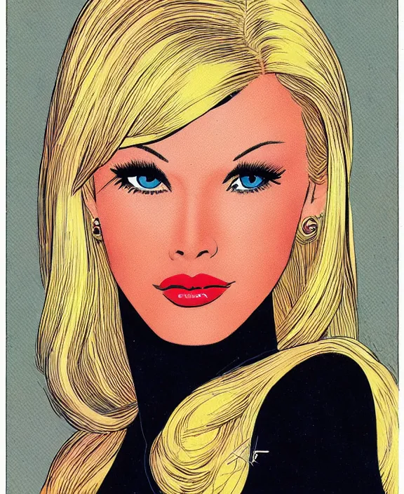 Image similar to a beautiful blonde girl by john romita sr.