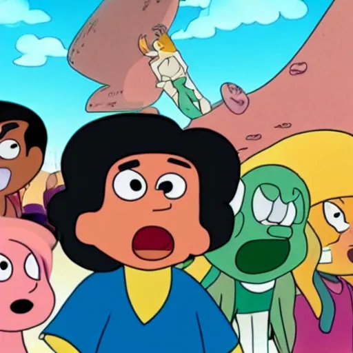 Image similar to a still from Steven universe starring Danny Devito