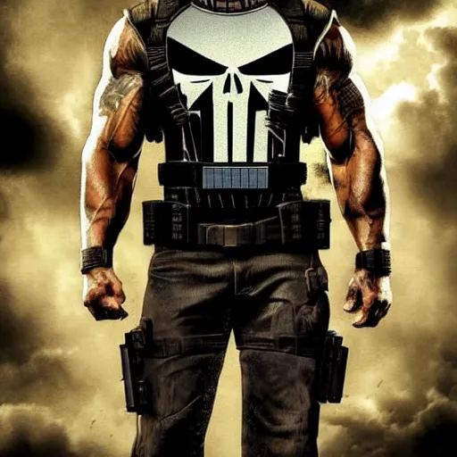 Image similar to Dwayne Johnson as the punisher digital art 4k detailed super realistic