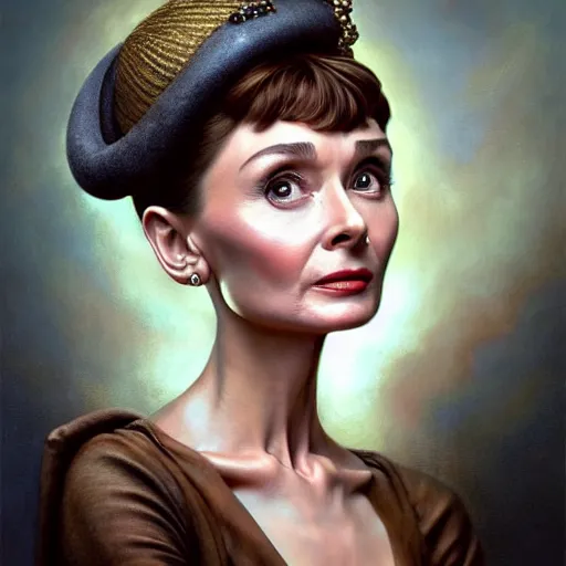 Prompt: audrey hepburn in peaky blinders, baroque painting, intricate, elegant, highly detailed, centered, digital painting, artstation, concept art, smooth, sharp focus, illustration, artgerm, tomasz alen kopera, peter mohrbacher, donato giancola, joseph christian leyendecker, wlop, boris vallejo