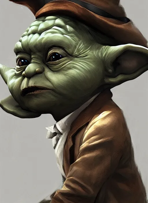 Prompt: !dream Yoda wearing a Peaky Blinders suit, elegant, digital painting, concept art, smooth, sharp focus, illustration, from StarCraft by Ruan Jia and Mandy Jurgens and Artgerm and William-Adolphe Bouguerea