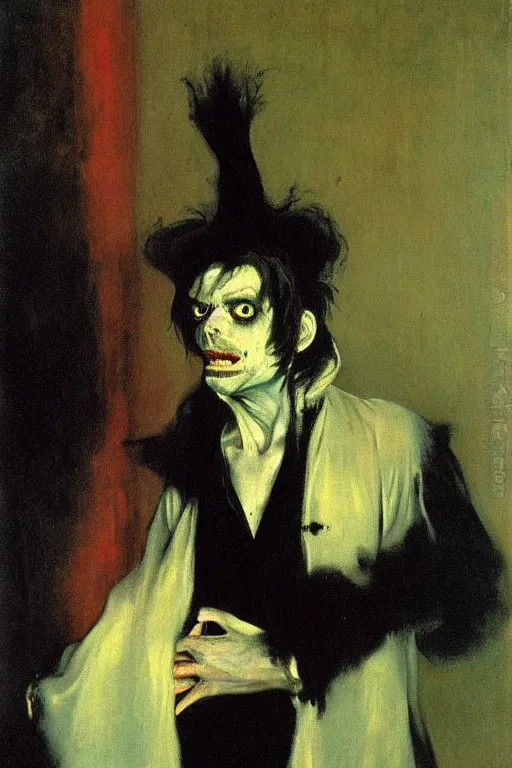 Prompt: michael morbius the living vampire, portrait, painting by francis bacon, by ilya repin, by goya