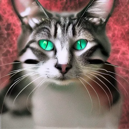 Image similar to deranged cat photomanipulation