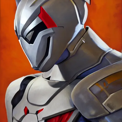 Image similar to greg manchess portrait painting of armored spiderman ultraman grey fox from metal gear cyborg japanese - american hybrid as overwatch character, medium shot, asymmetrical, profile picture, organic painting, sunny day, matte painting, bold shapes, hard edges, street art, trending on artstation, by huang guangjian and ail elvgren and sachin teng