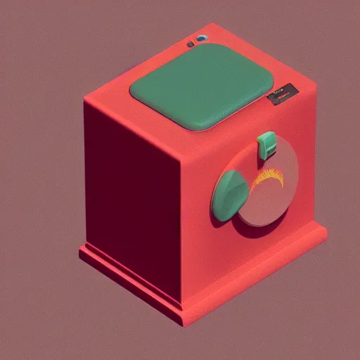 Image similar to a 3 d object of the speaker, isometric game, isometric art, centralised, mohamed chahin, blender cycles render, solid colours material, no background and shadows