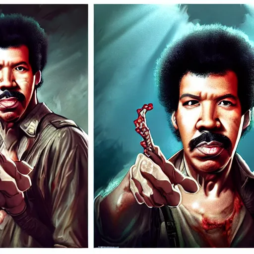 Image similar to eighties lionel richie as a zombie, 7 days to die zombie, fine art, award winning, intricate, elegant, sharp focus, cinematic lighting, highly detailed, digital painting, 8 k concept art, art by guweiz and z. w. gu, masterpiece, trending on artstation, 8 k