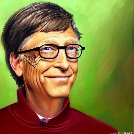 Image similar to Bill Gates cosplaying as Cleopatra, oil on canvas, high quality professional portrait, highly detailed, trending on art station