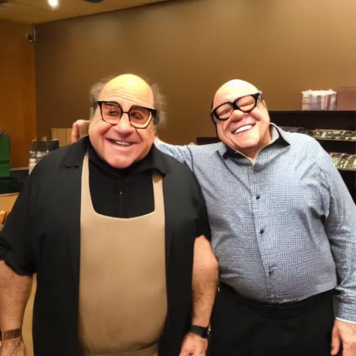 Prompt: Meeting DANNY DEVITO in the backrooms of Starbucks