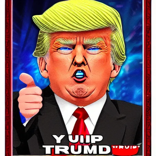 Prompt: donald trump as a yu - gi - oh card character