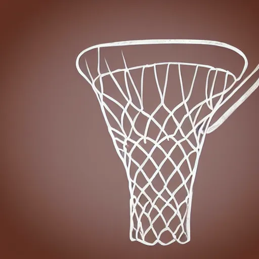 Prompt: pencil drawing of basketball net, amature drawing