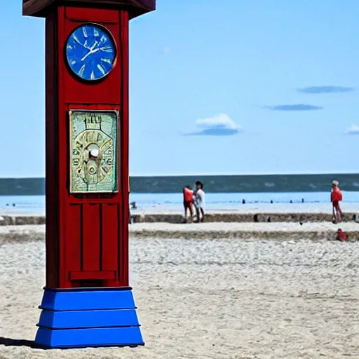 Prompt: The Wise clock at Jacob Riis Beach as a prop in Disney's Pixar movie Up (2009)