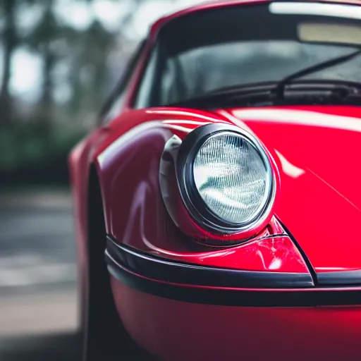 Image similar to close up photo of a porsche 9 1 1 9 6 4, cinematic, shallow dof, 3 5 mm, 4 k, macro