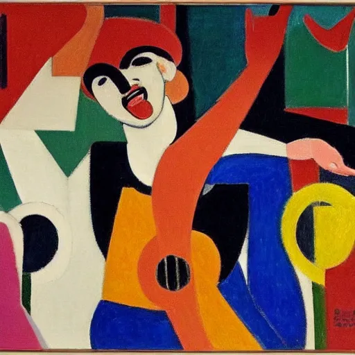 Prompt: the laughter of the music, by matisse, oil on canvas