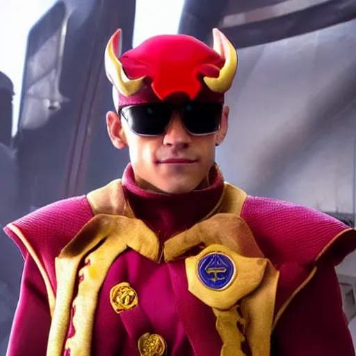 Prompt: stunning photograph of rami malek as m bison from street fighter highly detailed