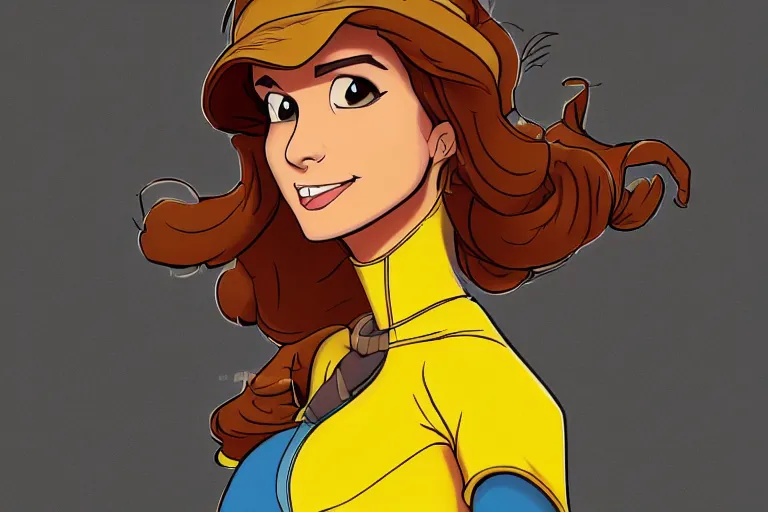 Image similar to beautiful and strong brown hair female reporter in a yellow jumpsuit character april o ’ neil from animated series teenage mutant ninja turtles ( tmnt 1 9 8 7 ) _ dramatic _ intricate _ elegant _ highly _ detailed _ digital _ painting _ artstation _ concept _ art _ smooth _ sharp _ focus _ illustration