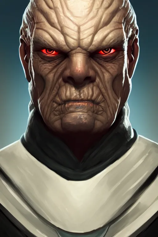 Image similar to star wars villian, portrait, epic, highly detailed, Frostbite Engine, digital painting, artstation, concept art, smooth and sharp focus, illustration,