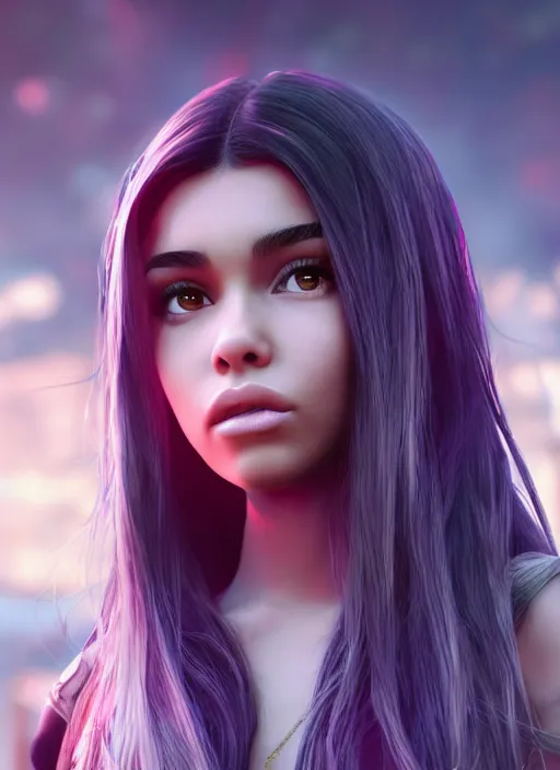 Image similar to Madison Beer as a video game character, digital art, unreal engine, unreal engine render, blender render, render, 4k, coherent