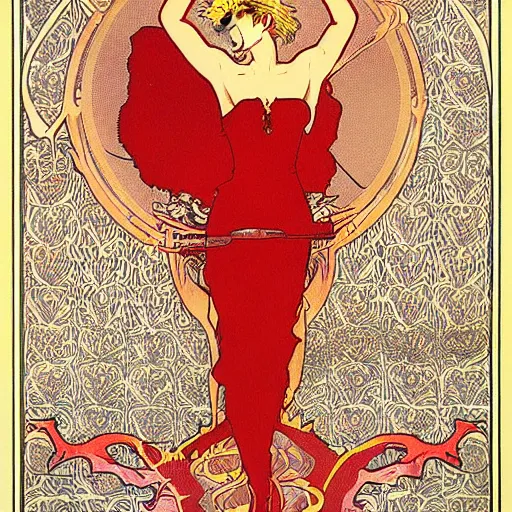 Prompt: devil never cry by mucha