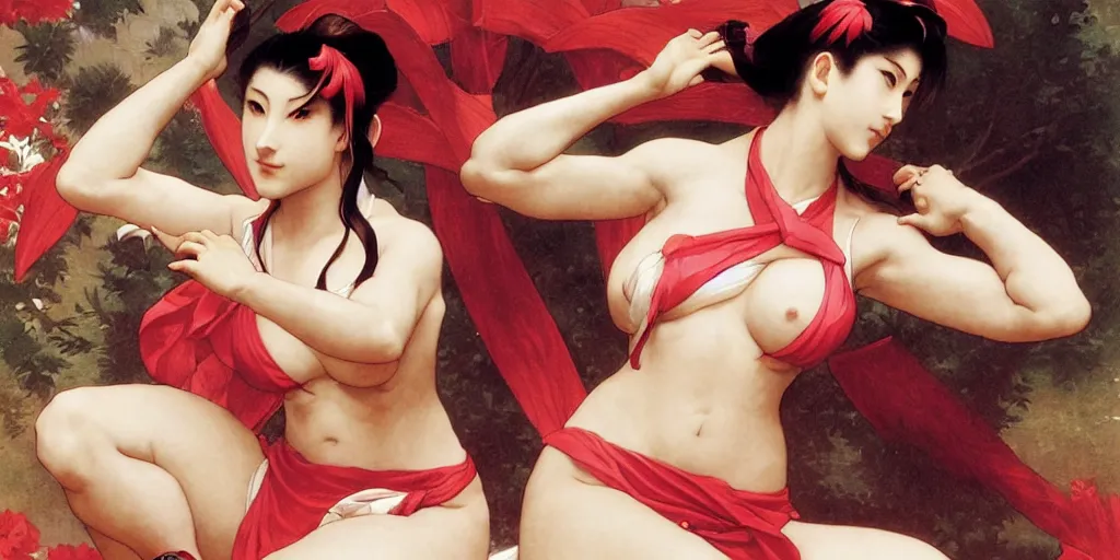 Image similar to mai shiranui, by bouguereau