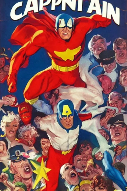 Image similar to comic book cover art. captain milk by alex ross