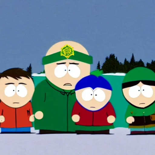 Prompt: South Park live action movie, 35 mm, panavision, still from the movie