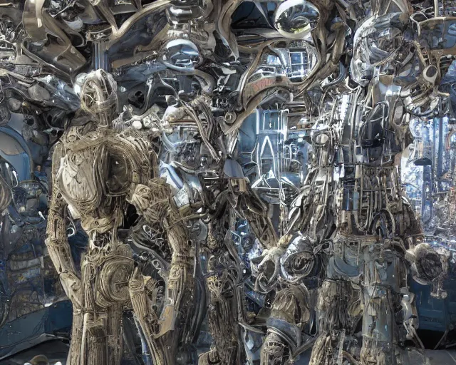Image similar to love, joy, realistic textured magnetosphere humanoids, complex cybernetic glowing vortexes, large array, ornate, cinematic light shadows, hdr refractions, insanely detailed rendering, cybernetic civilisations, 8 k, *