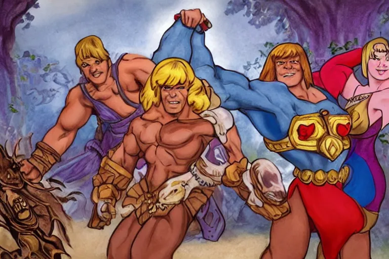 Prompt: He-Man and Teela wedding, photorealistic