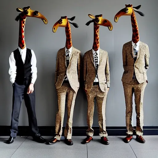 angry giraffes in suits at the office ” | Stable Diffusion | OpenArt