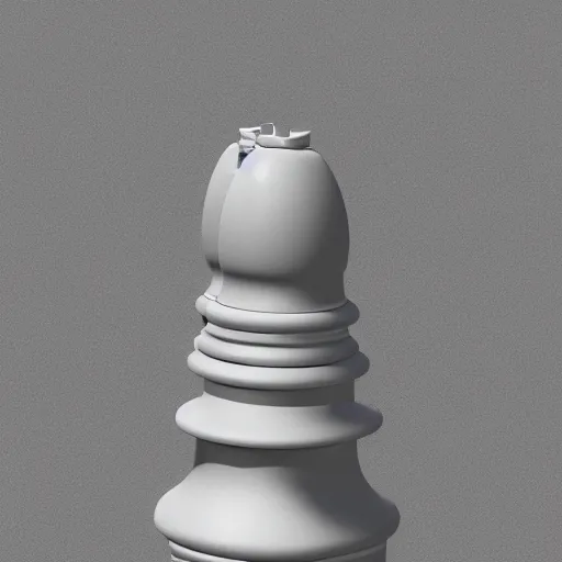 Prompt: a 3D mesh render of a chess piece on a pedestal in a vast white room, courtesy of Centre Pompidou, archival pigment print