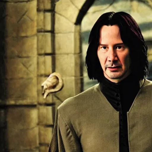 Image similar to Keanu reeves as Snape in Harry Potter