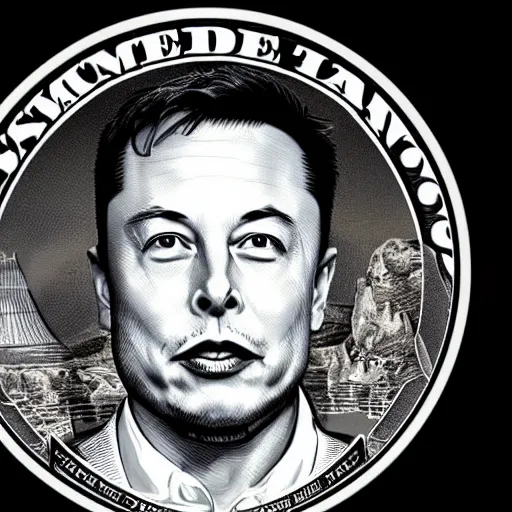 Image similar to Elon musk on the Mars Dollar bill